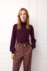 TFP by Tamara Falc&oacute; Viscose funnel neck jumper Burgundy
