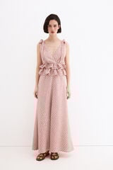 Pedro del Hierro Linen long dress with bow details Orange