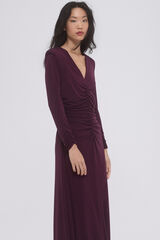 Pedro del Hierro Vestido de malha franzidos Bordeaux