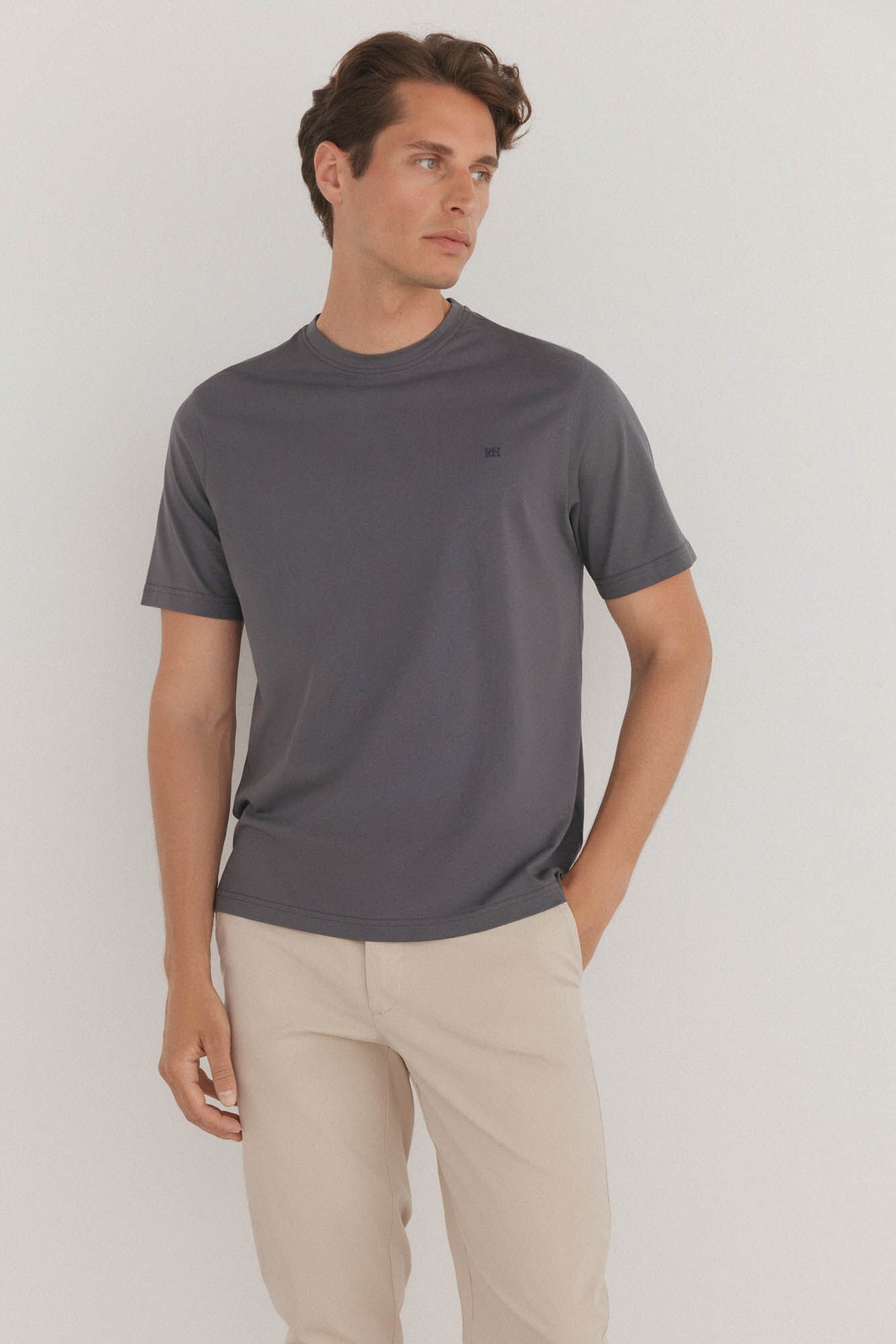 Pedro del Hierro Basic T-shirt Grey