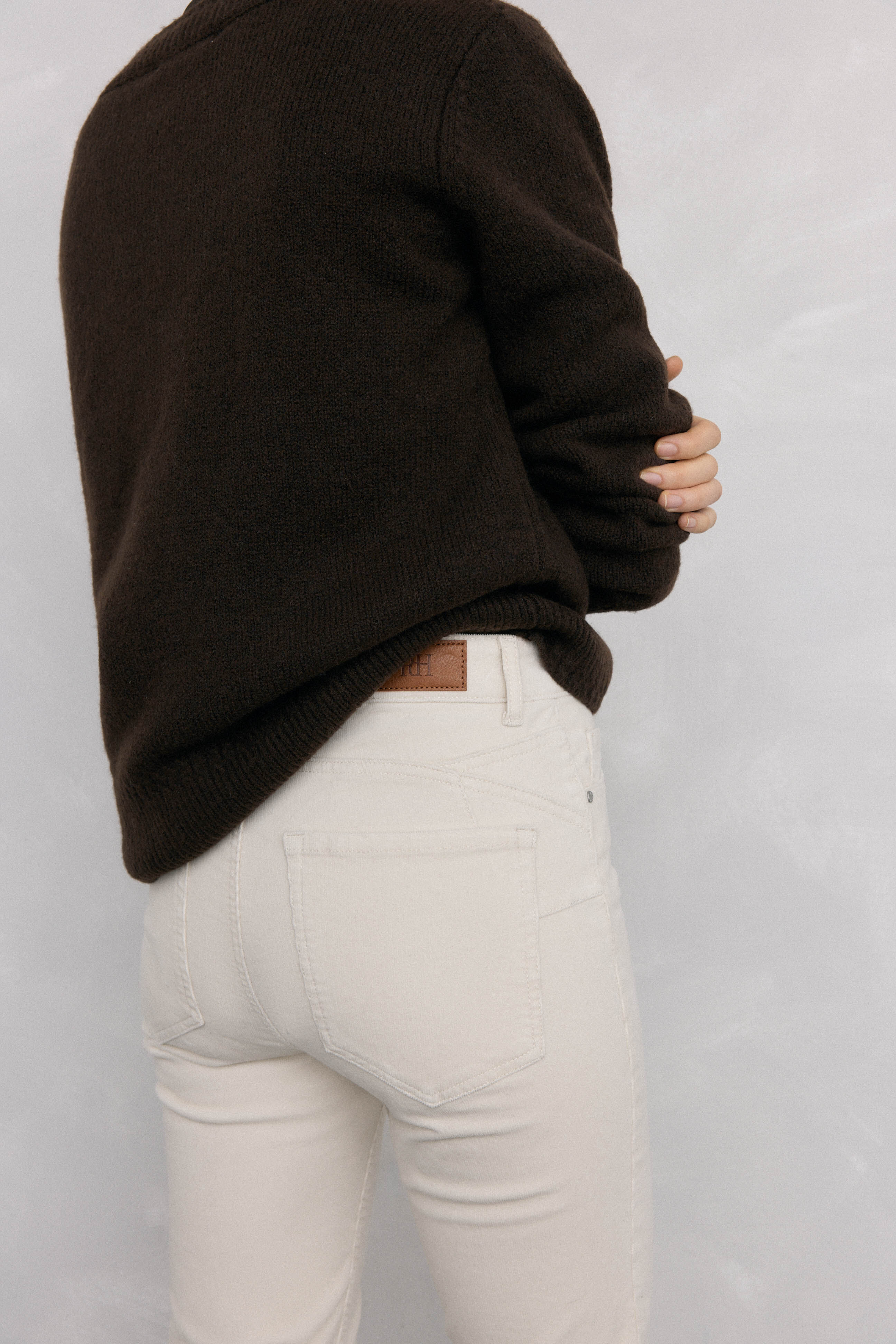 Pedro del Hierro Cal&ccedil;as push-up de veludo Ecru