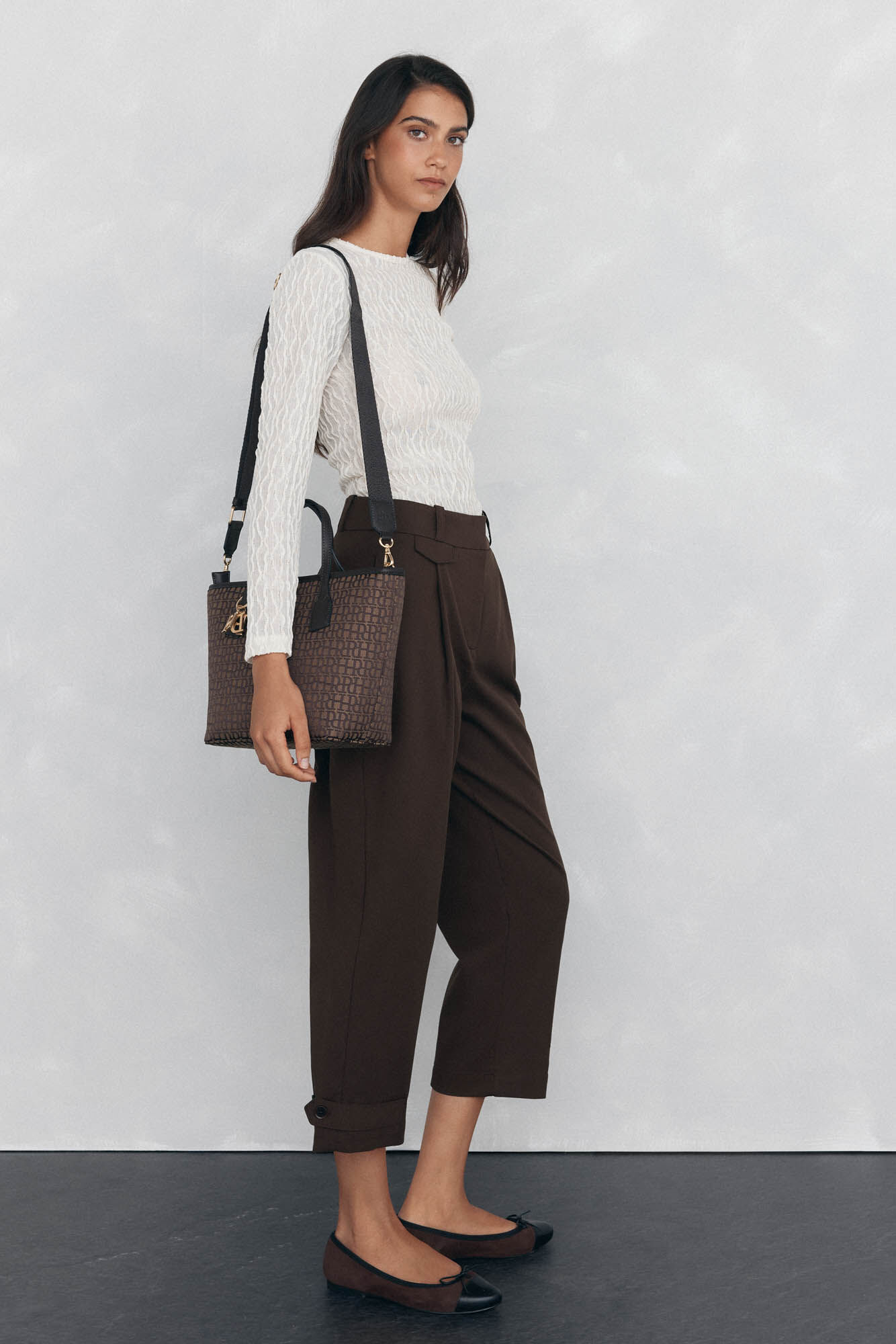 Pedro del Hierro Bolsa tote jacquard (m) Marrom