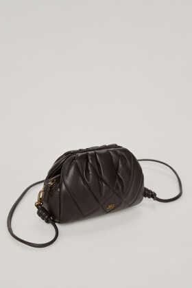 Pedro del Hierro Soft leather quilted pouch bag Brown