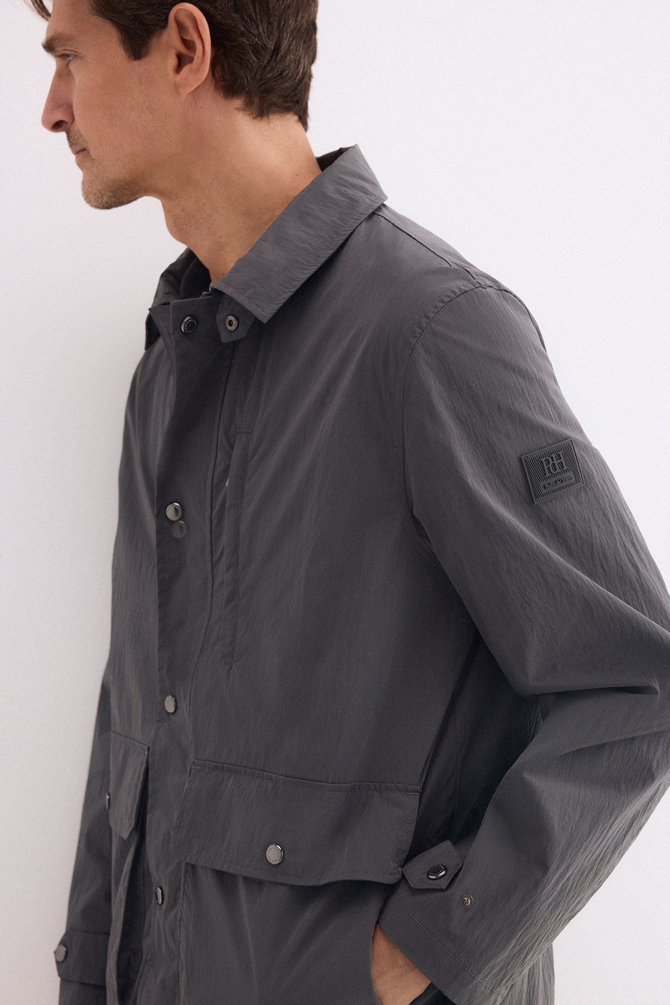 Pedro del Hierro Neck detail jacket Grey