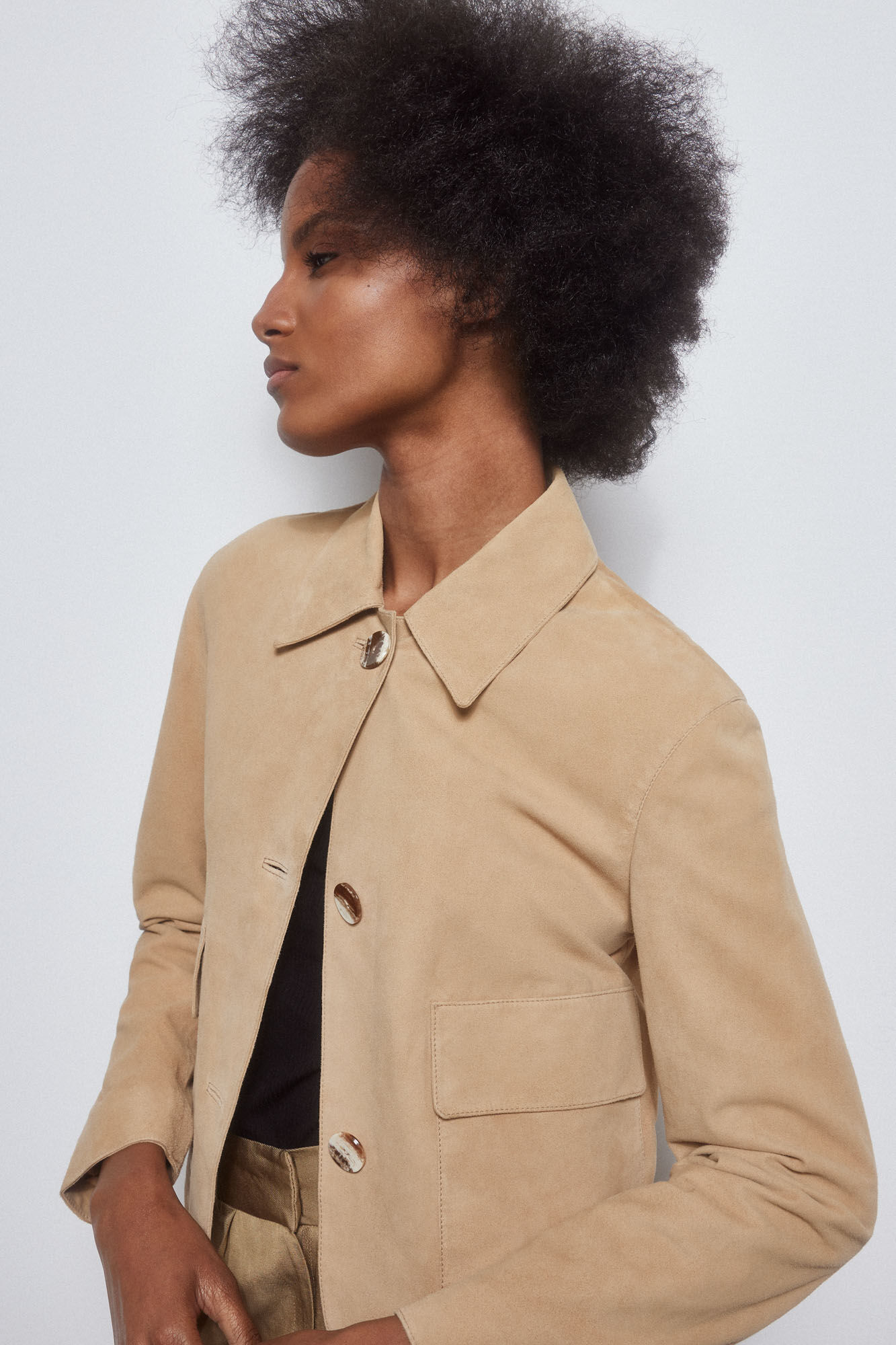 Pedro del Hierro Chaqueta corta botones Beige