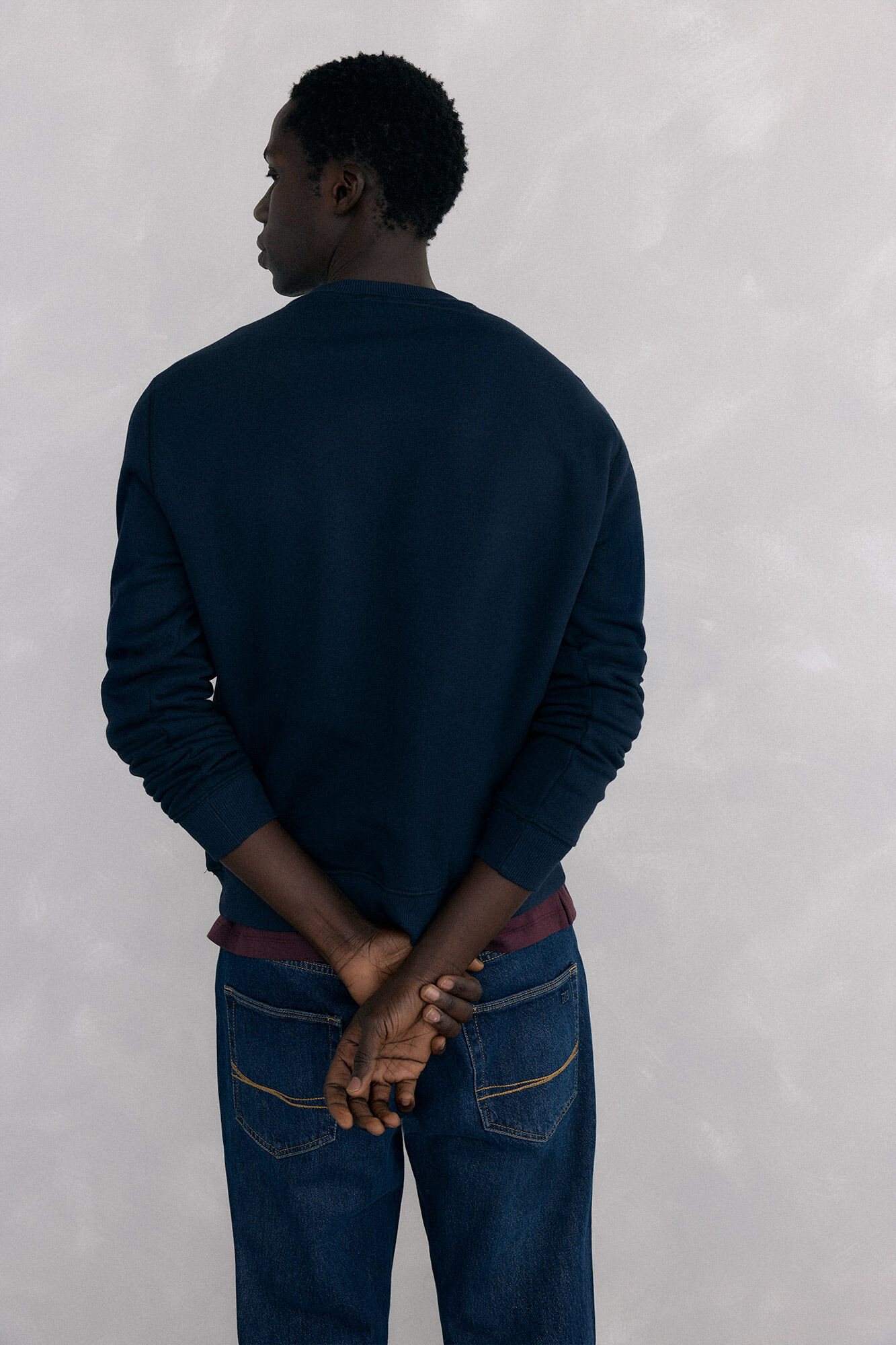 Pedro del Hierro Sweatshirt logo crew neck Blue