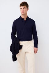Pedro del Hierro Piqu&eacute; long sleeve polo shirt Blue