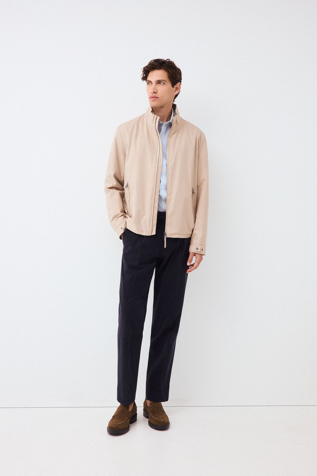 Pedro del Hierro Blus&atilde;o t&eacute;cnico leve Beige