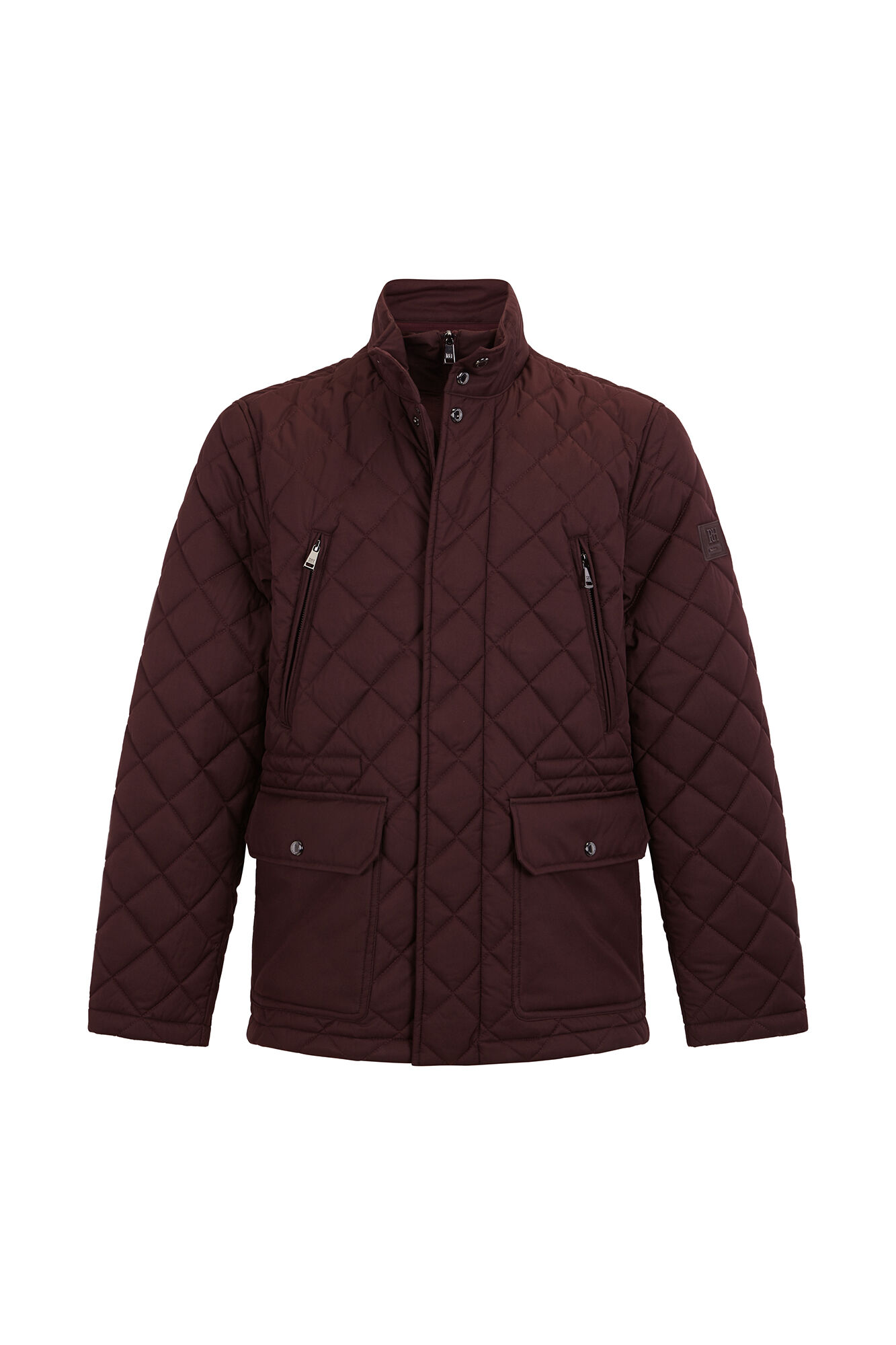 Pedro del Hierro Diamond-patterned quilted jacket Burgundy