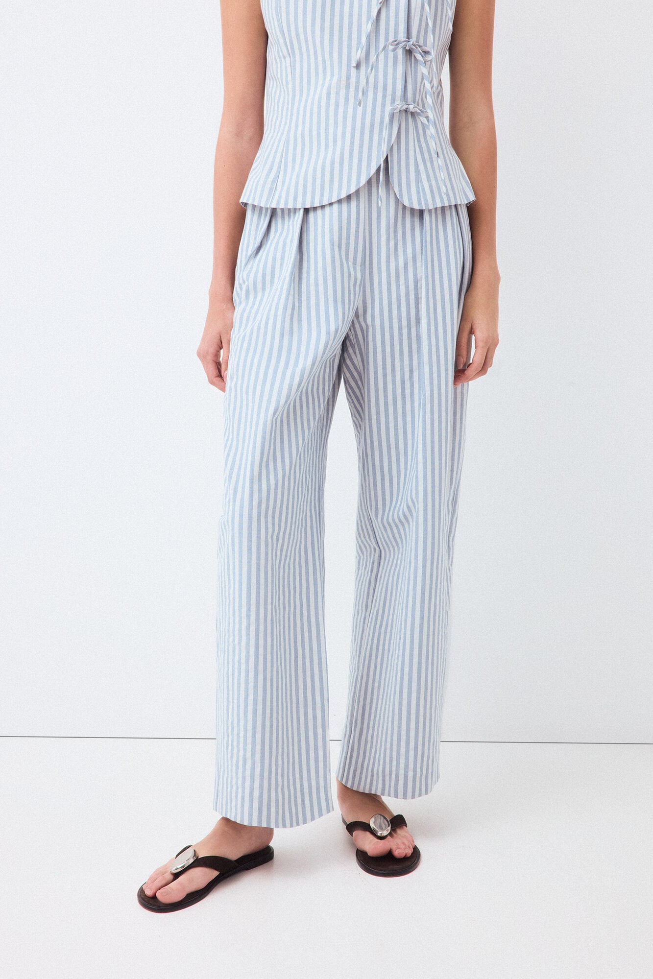 Pedro del Hierro Striped straight trousers