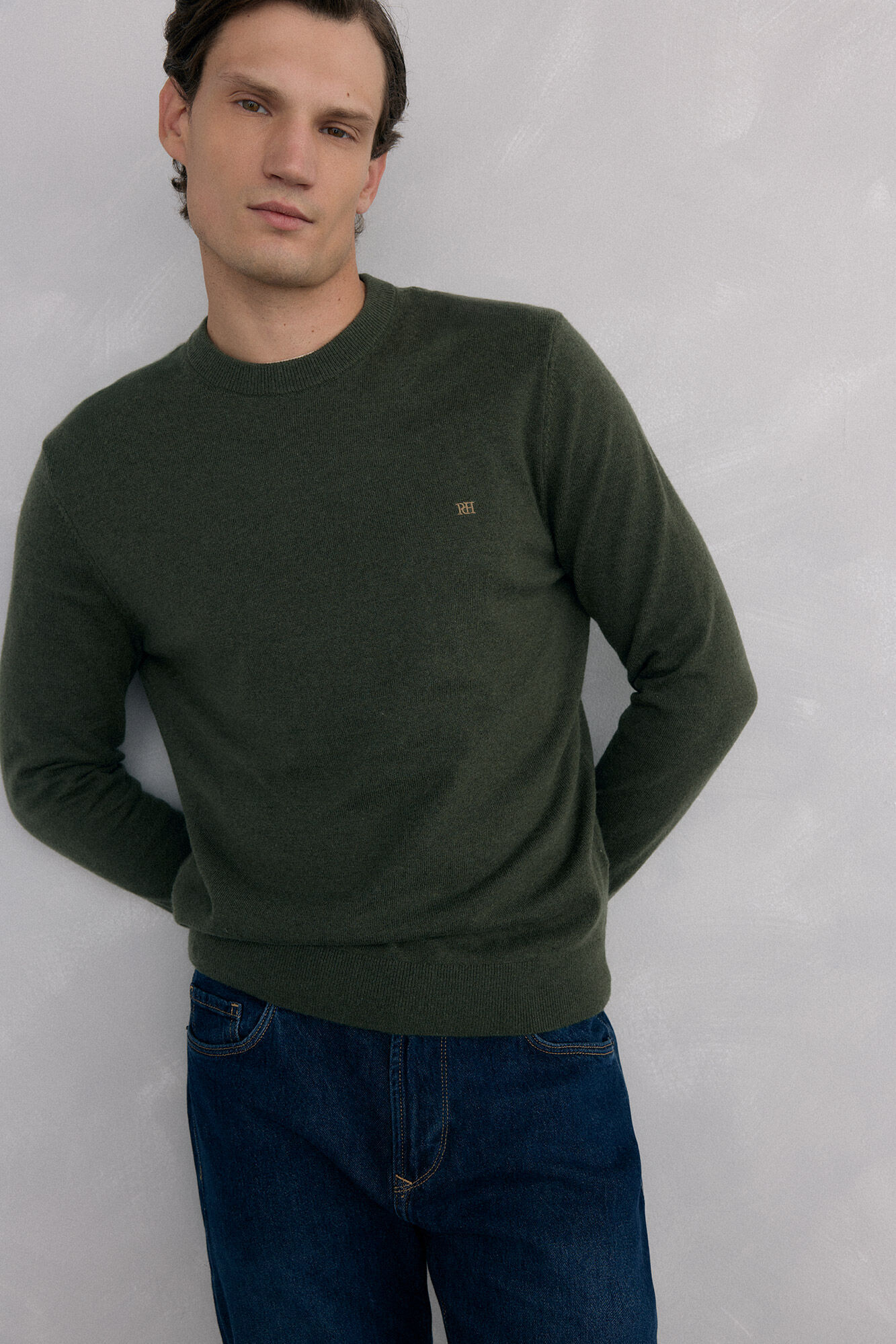 Pedro del Hierro Merino wool and cashmere crew neck sweater