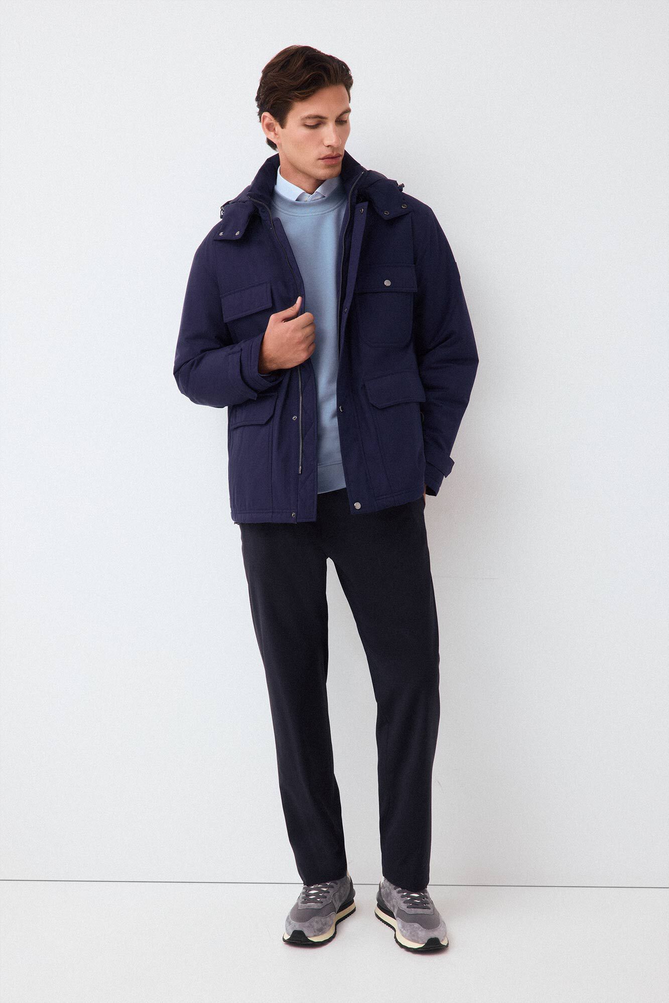 Pedro del Hierro Four-pocket field jacket Blue