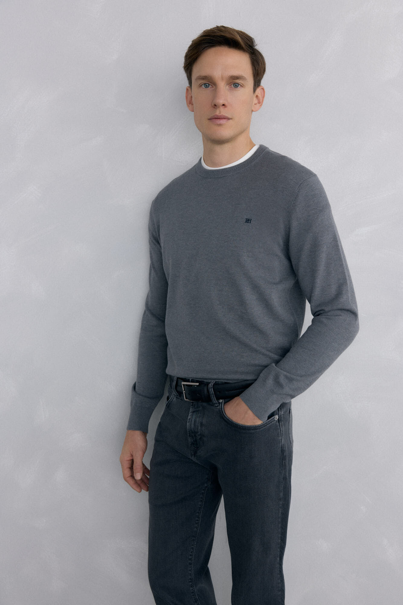 Pedro del Hierro Premium cotton jersey-knit crew neck jumper