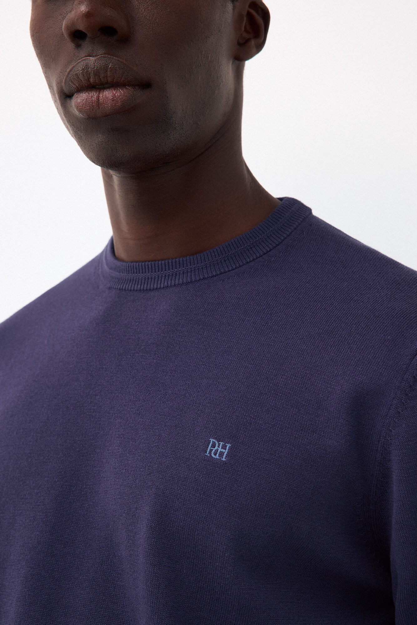 Pedro del Hierro Fine knit premium cotton jumper Blue