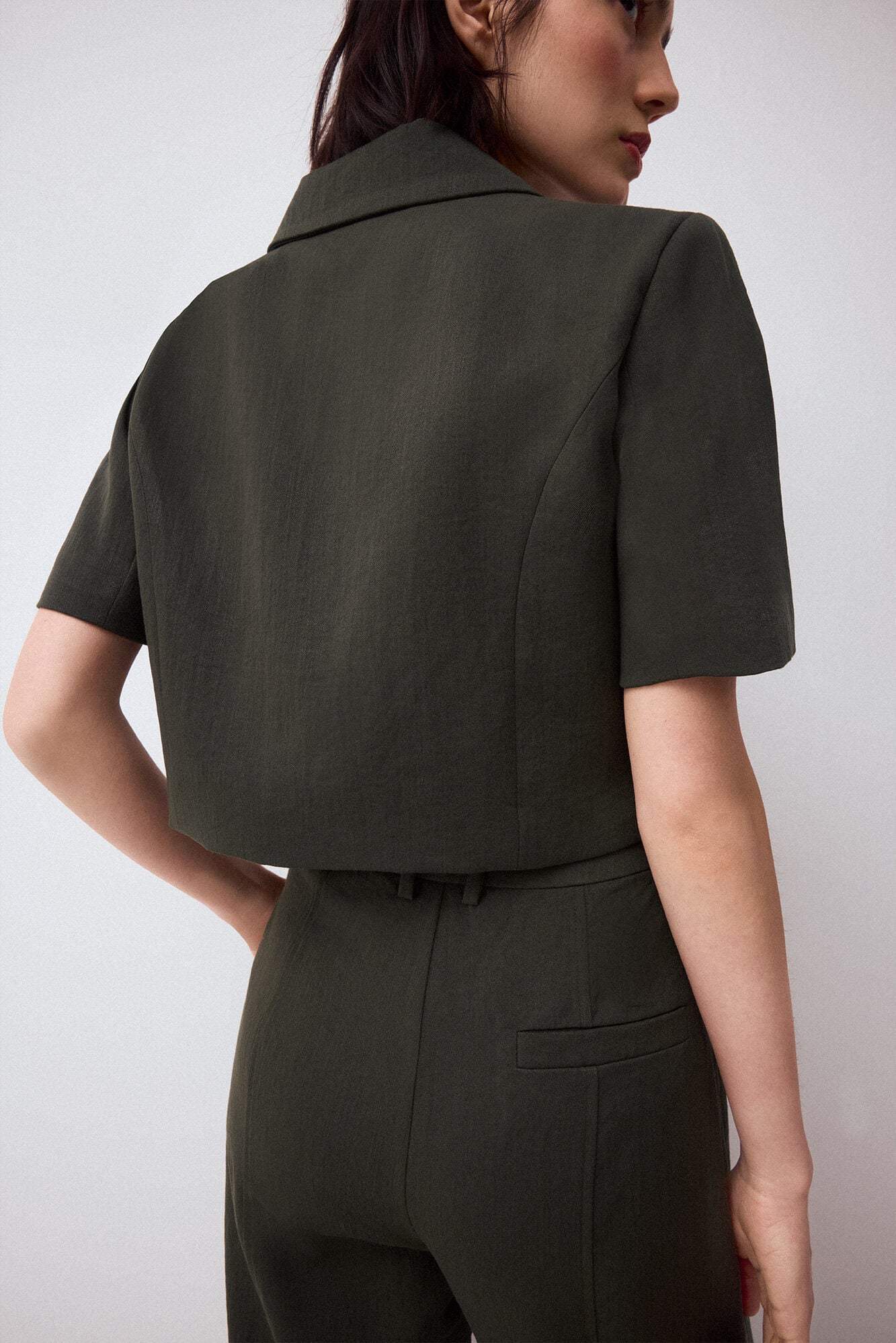 Pedro del Hierro Crop blazer Green