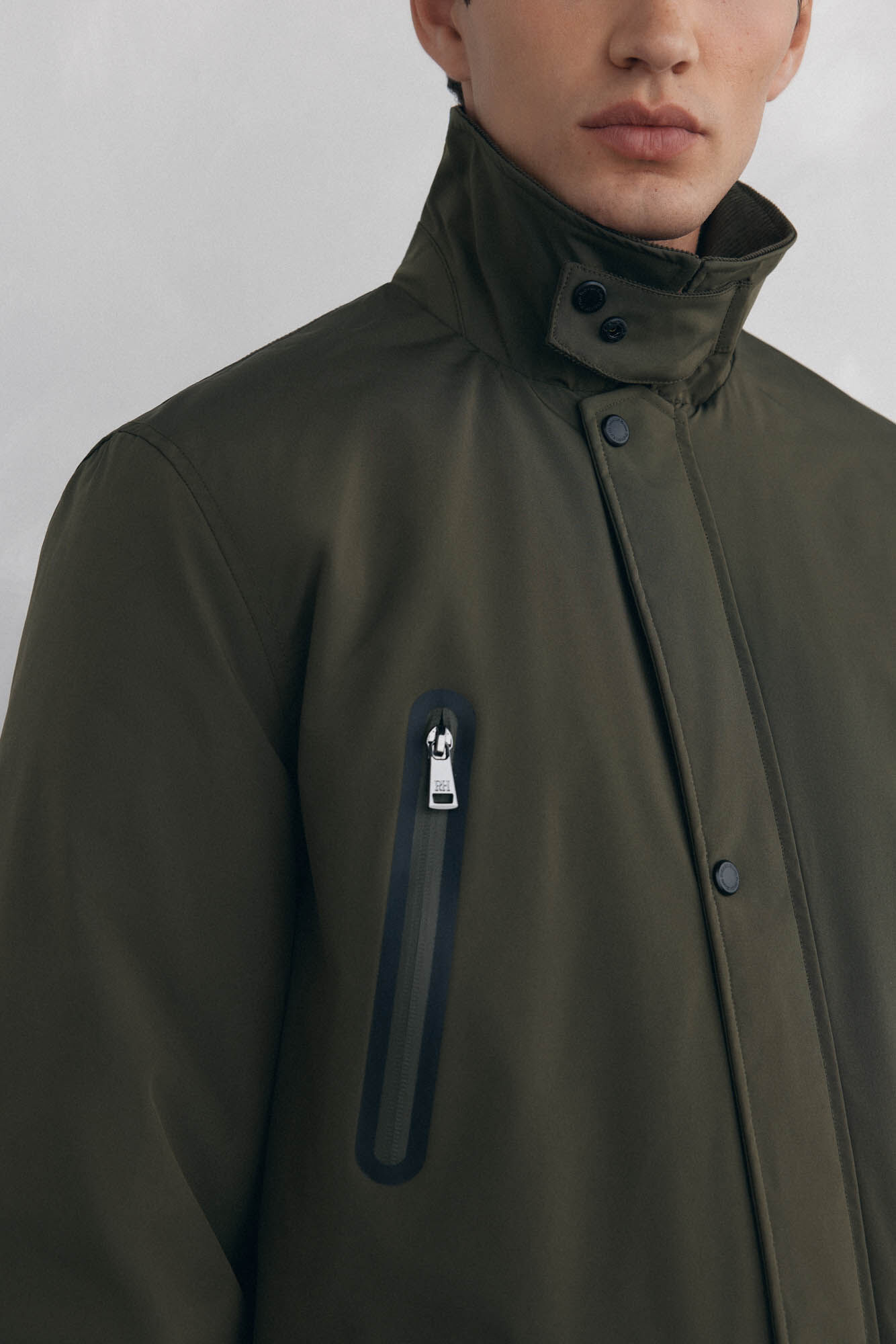 Pedro del Hierro Water-repellent zip fastening jacket Green