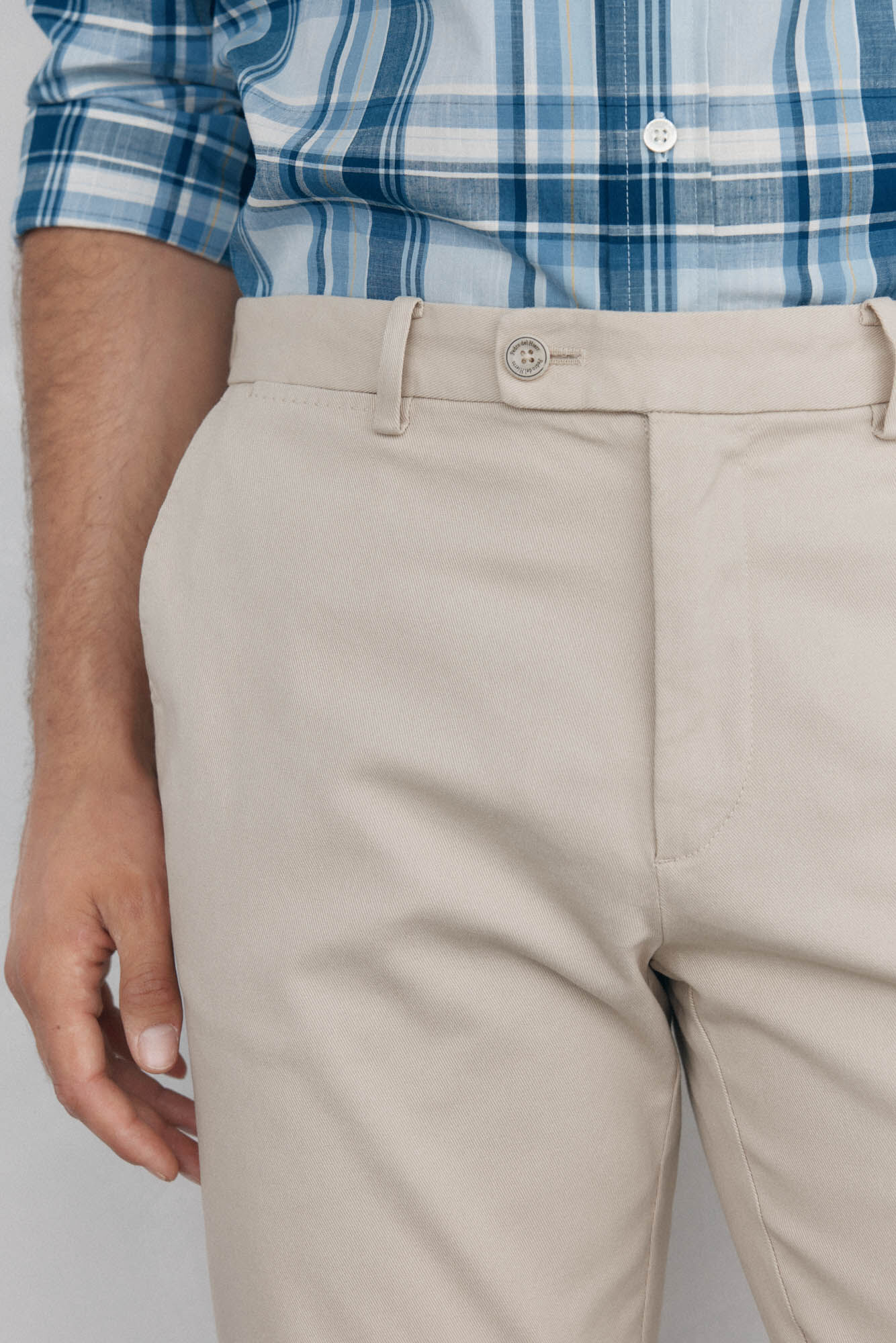 Pedro del Hierro Chino regular fit texture Beige