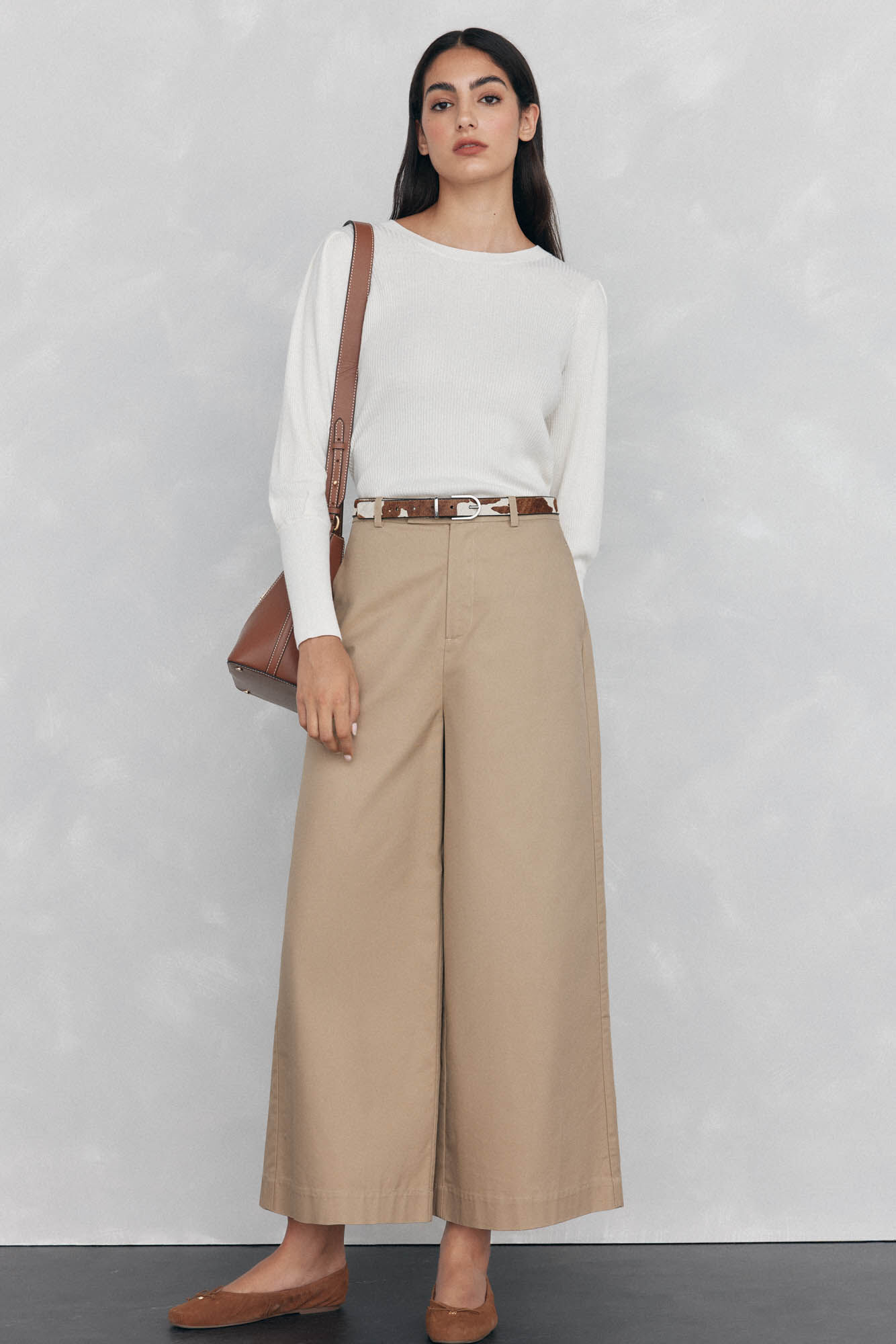 Pedro del Hierro Jersey canal&eacute; manga abullonada Blanco