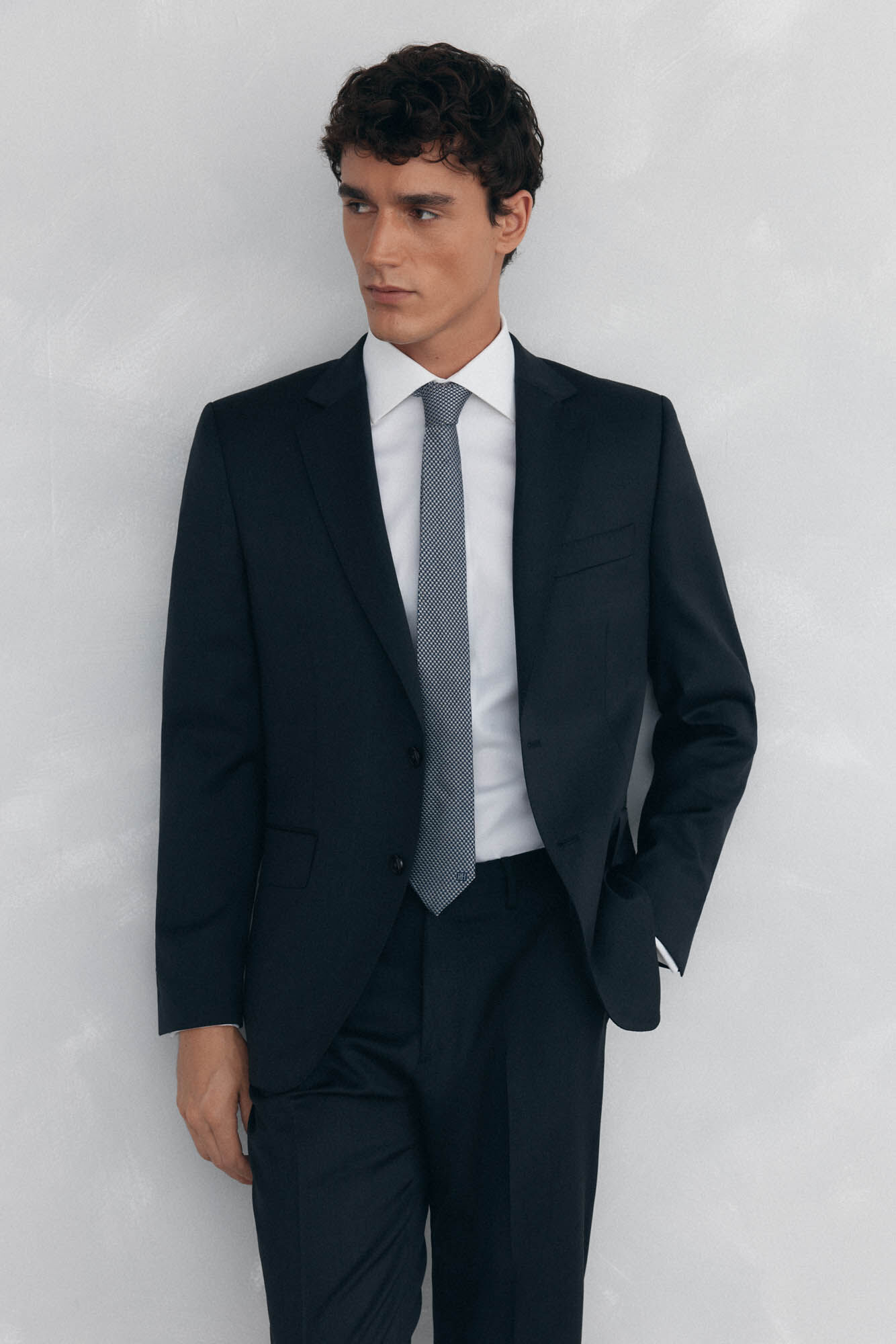 Pedro del Hierro Smooth tailored bi-stretch blazer Grey