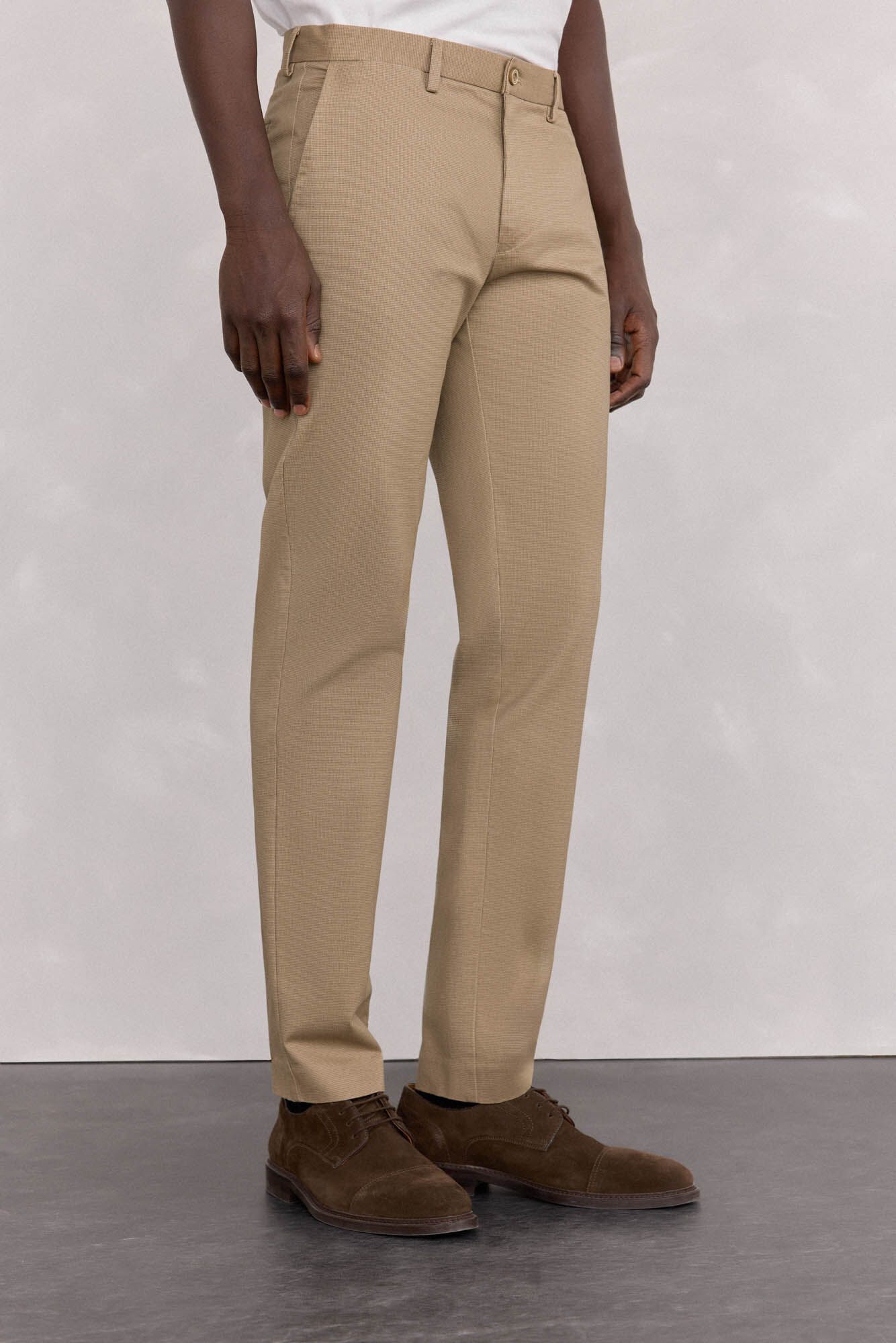 Pedro del Hierro Cal&ccedil;a cal&ccedil;as chino com estampa slim fit Beige