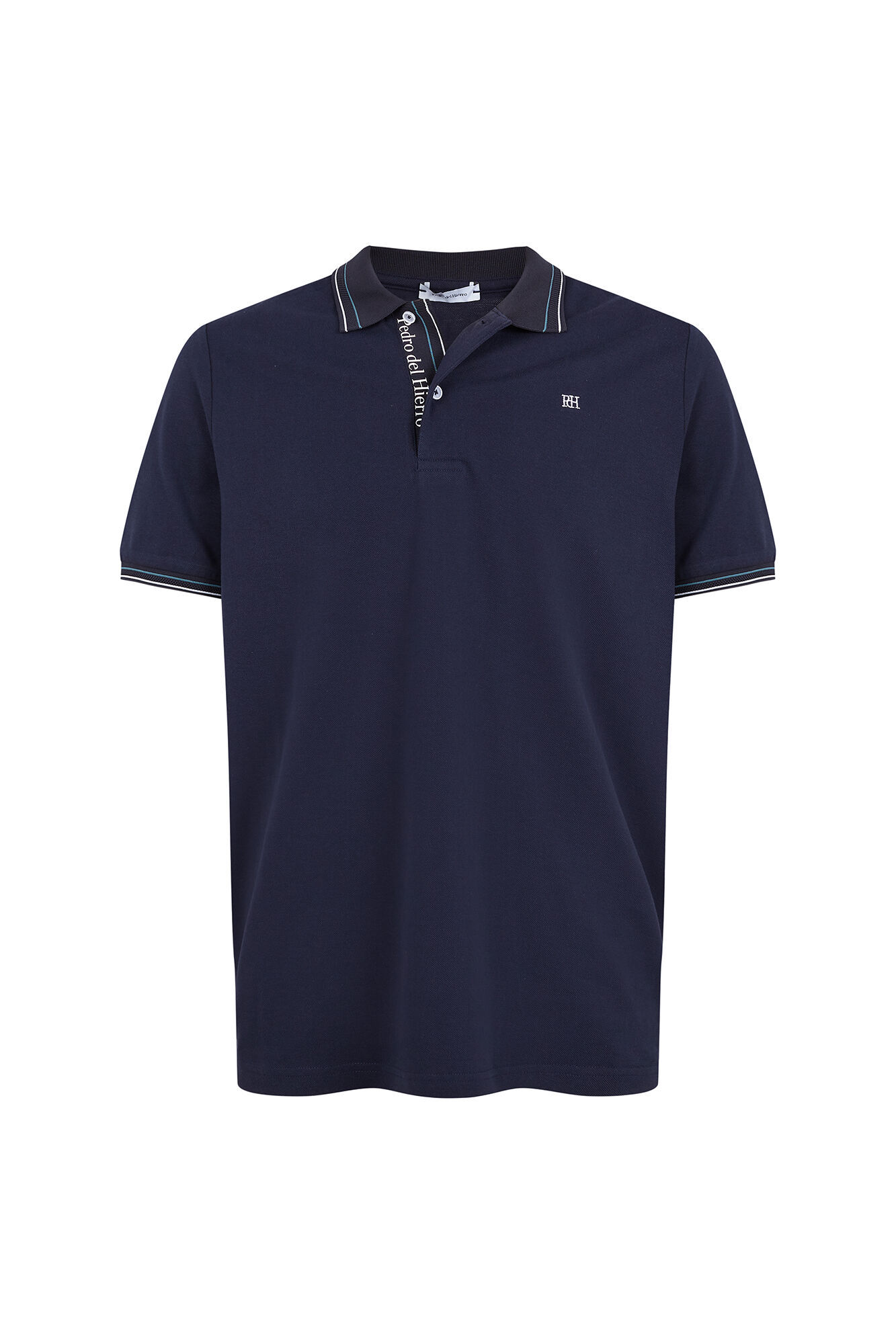Pedro del Hierro Jacquard polo shirt Blue