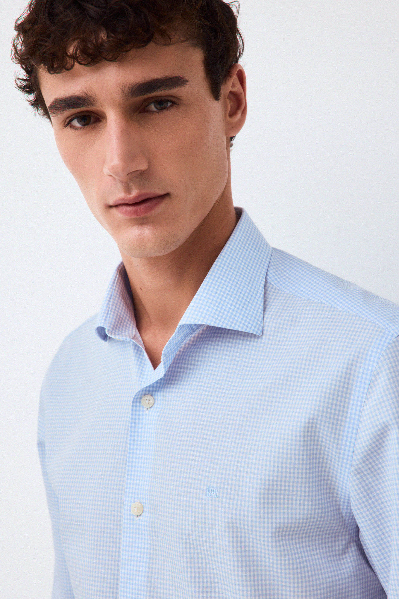 Pedro del Hierro Easy-iron plaid dress shirt