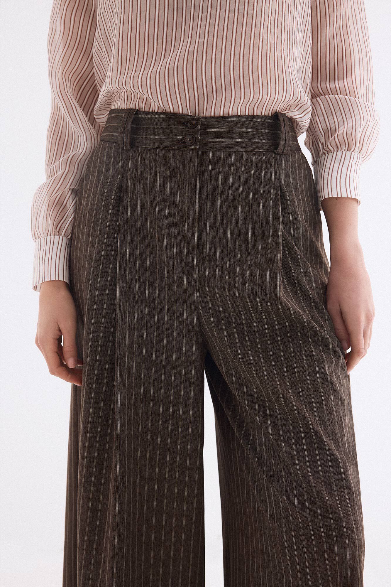 Pedro del Hierro Striped skort Brown