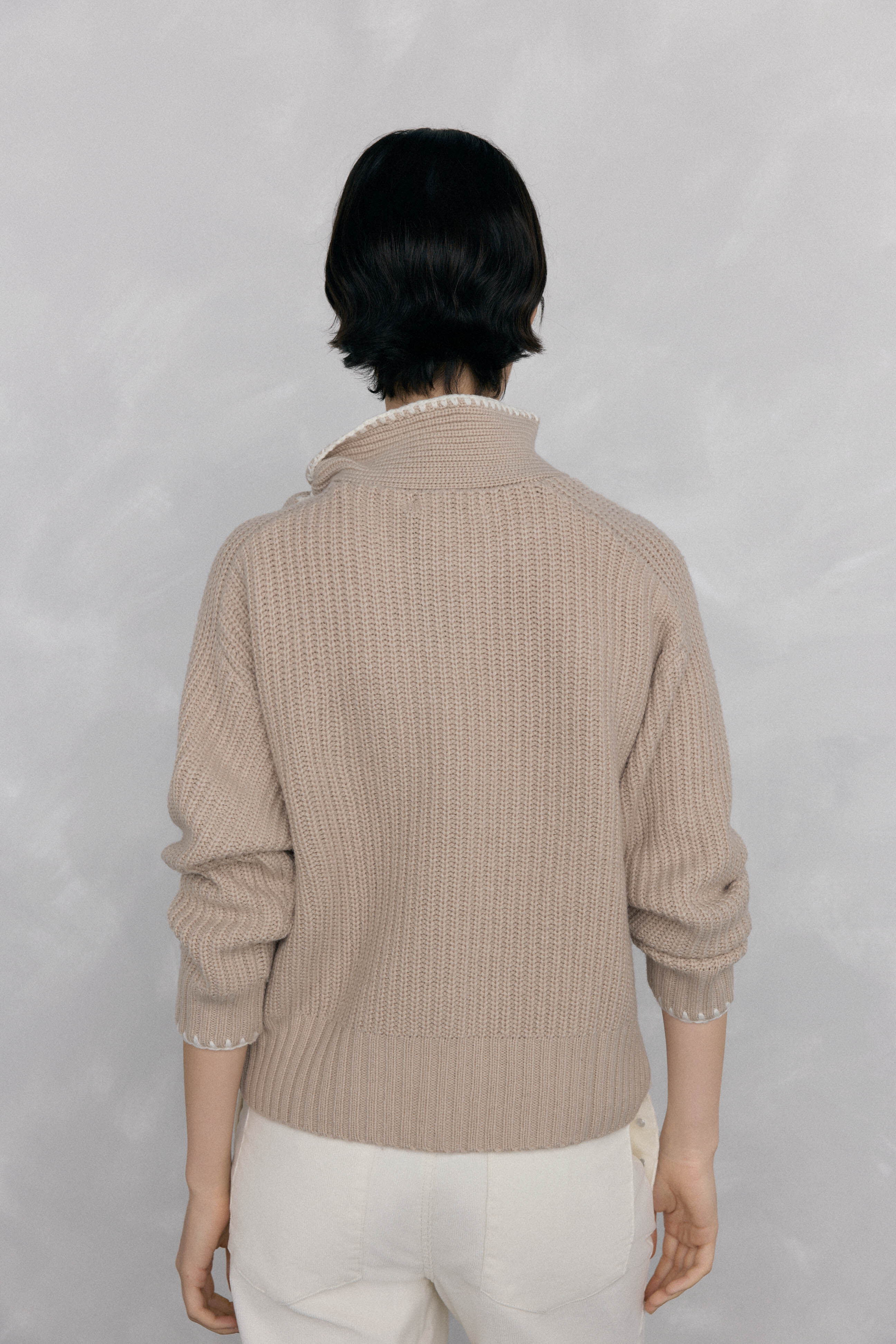Pedro del Hierro Bow- neck sweater Beige
