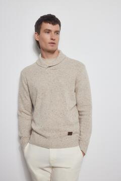 Pedro del Hierro Quilted-look wool jumper  Beige