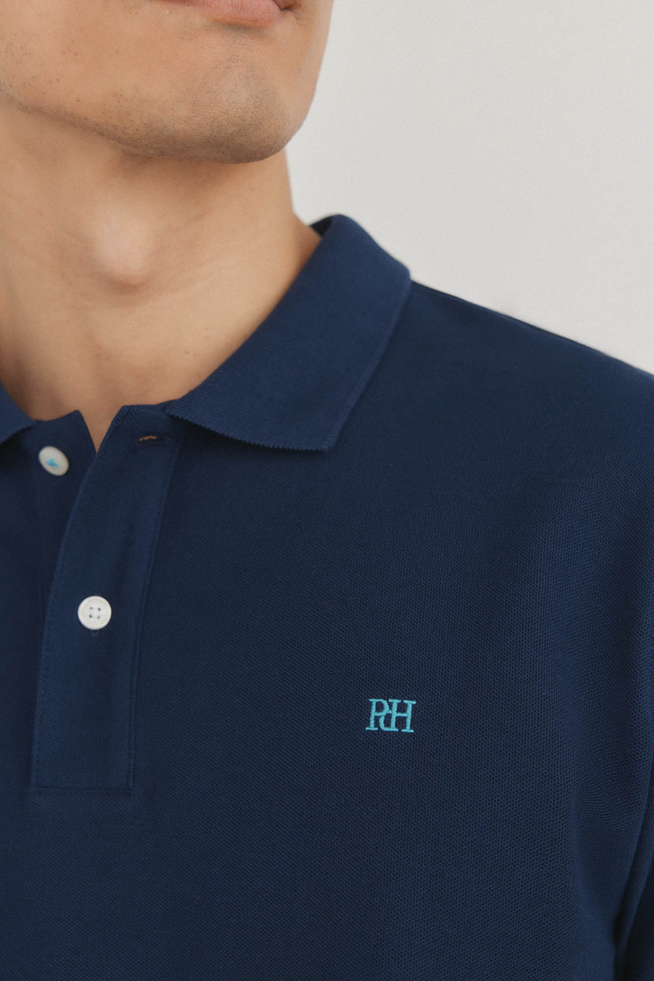 Pedro del Hierro Basic piqu&eacute; polo shirt Blue