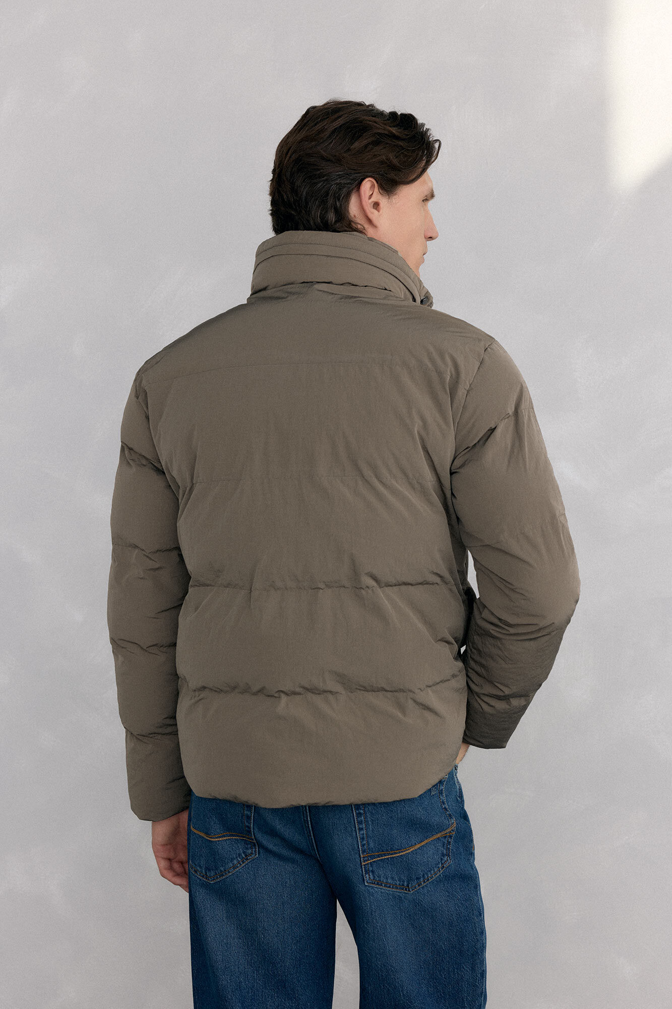 Pedro del Hierro Padded jacket with pocket detail Beige