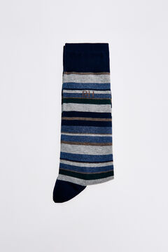 Pedro del Hierro Stripy logo socks Blue