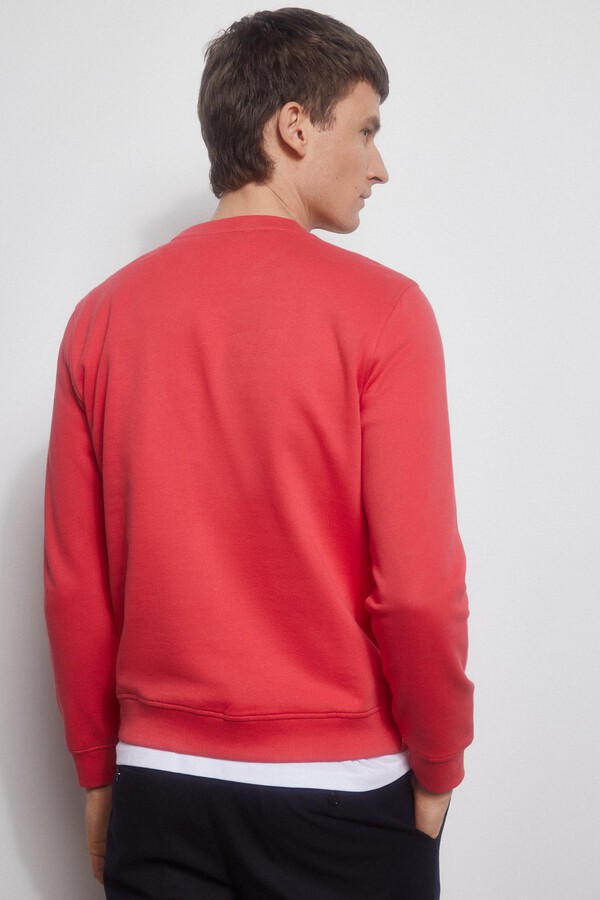 Pedro del Hierro crew neck sweatshirt logo Red