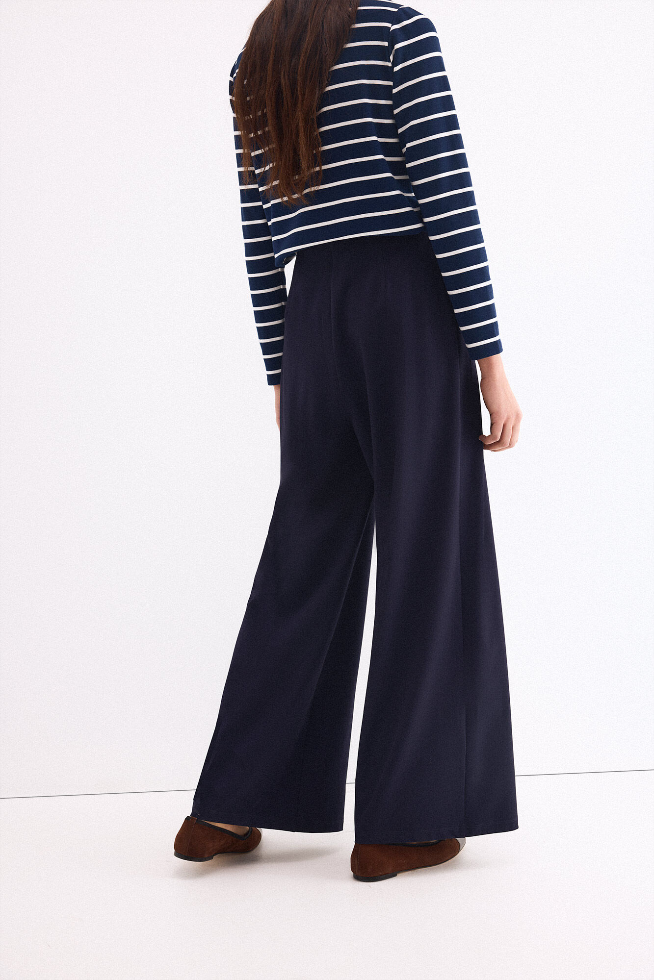 Pedro del Hierro Navy crepe trousers Blue