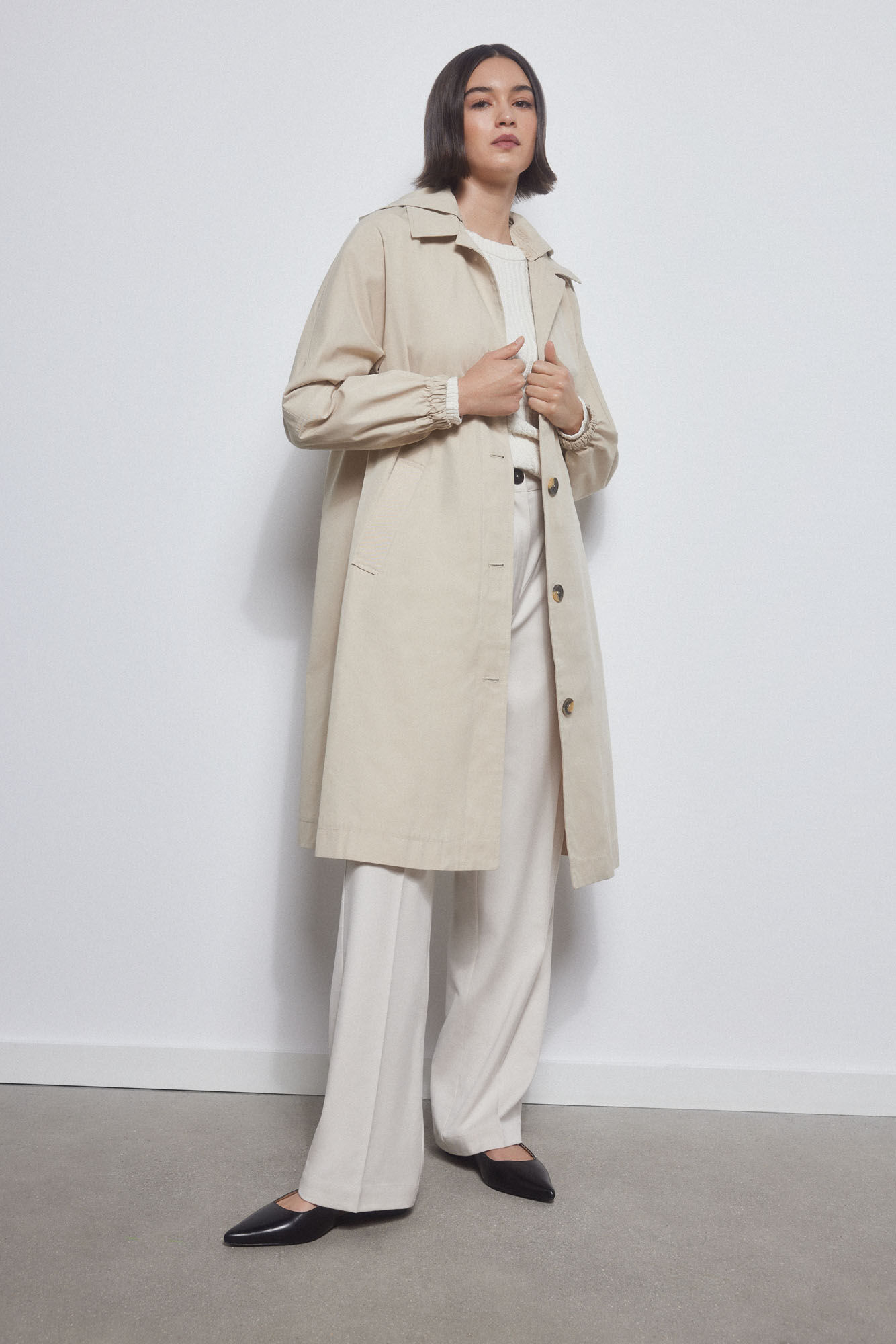 Pedro del Hierro Parka algodon capucha Beige