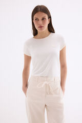 Pedro del Hierro T-shirt with faux leather details White