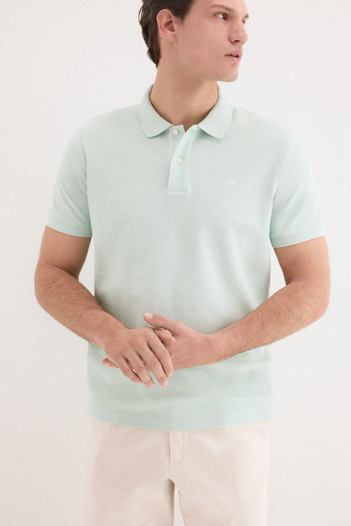 Pedro del Hierro Basic piqu&eacute; polo shirt Green