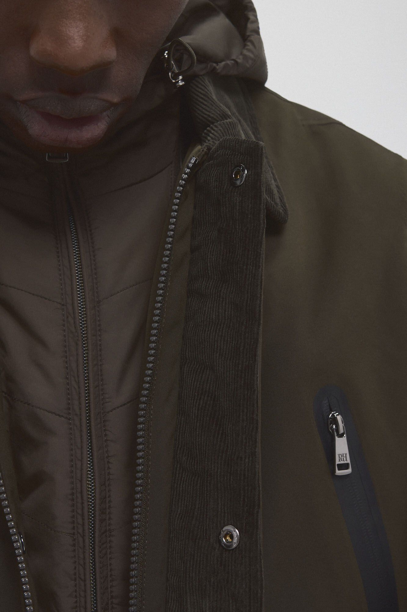 Pedro del Hierro Casaco gola bombazina Verde