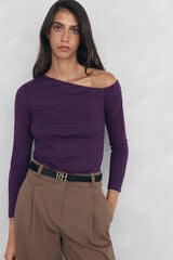Pedro del Hierro Off shoulder t-shirt Purple