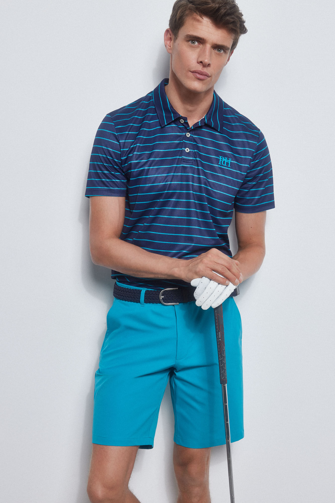 Pedro del Hierro Polo rayas t&eacute;cnico GOLF Azul