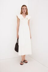 Pedro del Hierro Vestido midi com folhos Branco