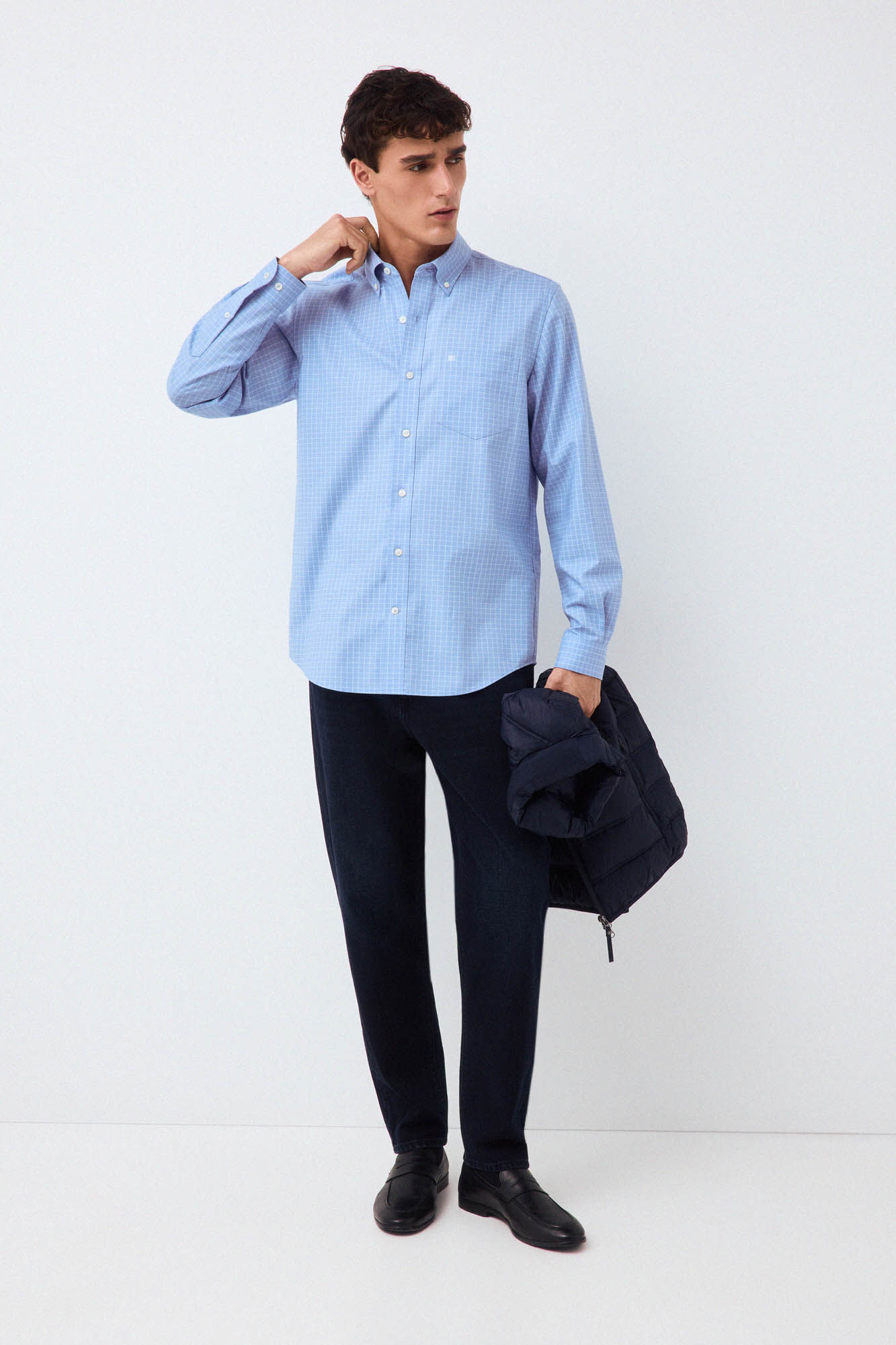 Pedro del Hierro Plaid shirt Blue