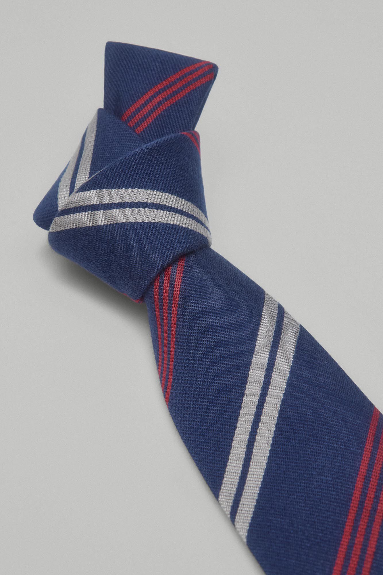 Pedro del Hierro Natural silk tie Blue