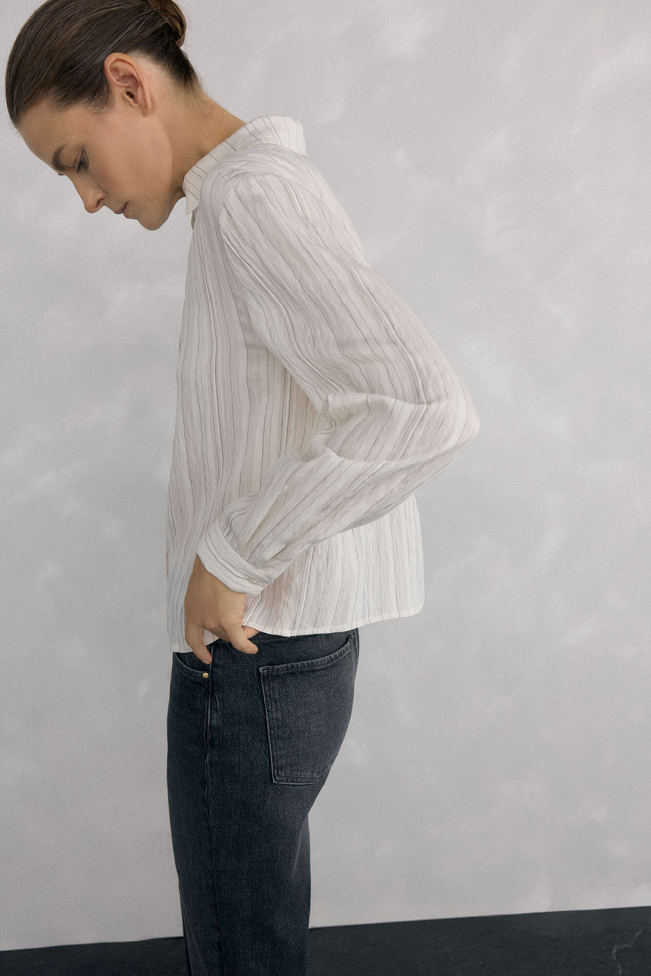 Pedro del Hierro Camisa rayas corta Beige