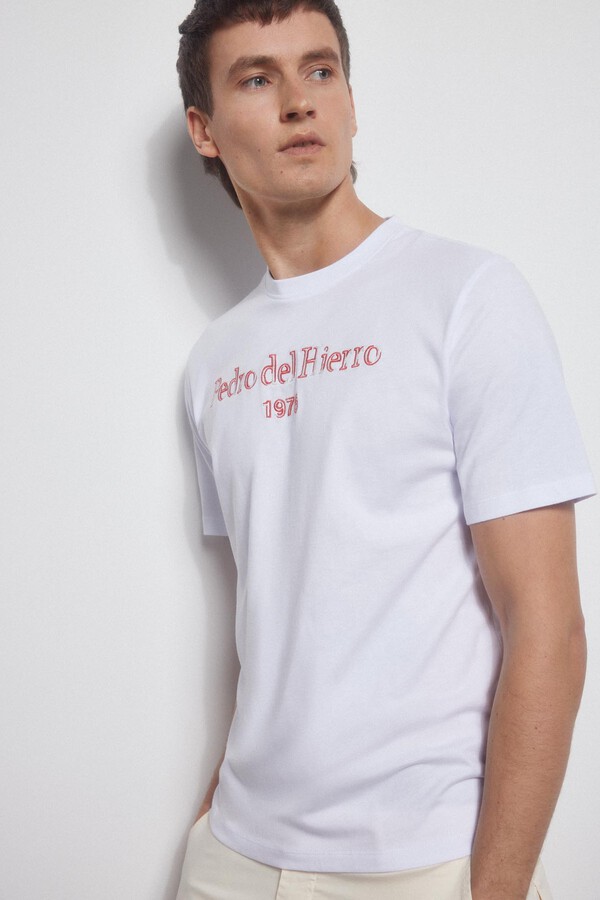 Pedro del Hierro Embroidered logo T-shirt White
