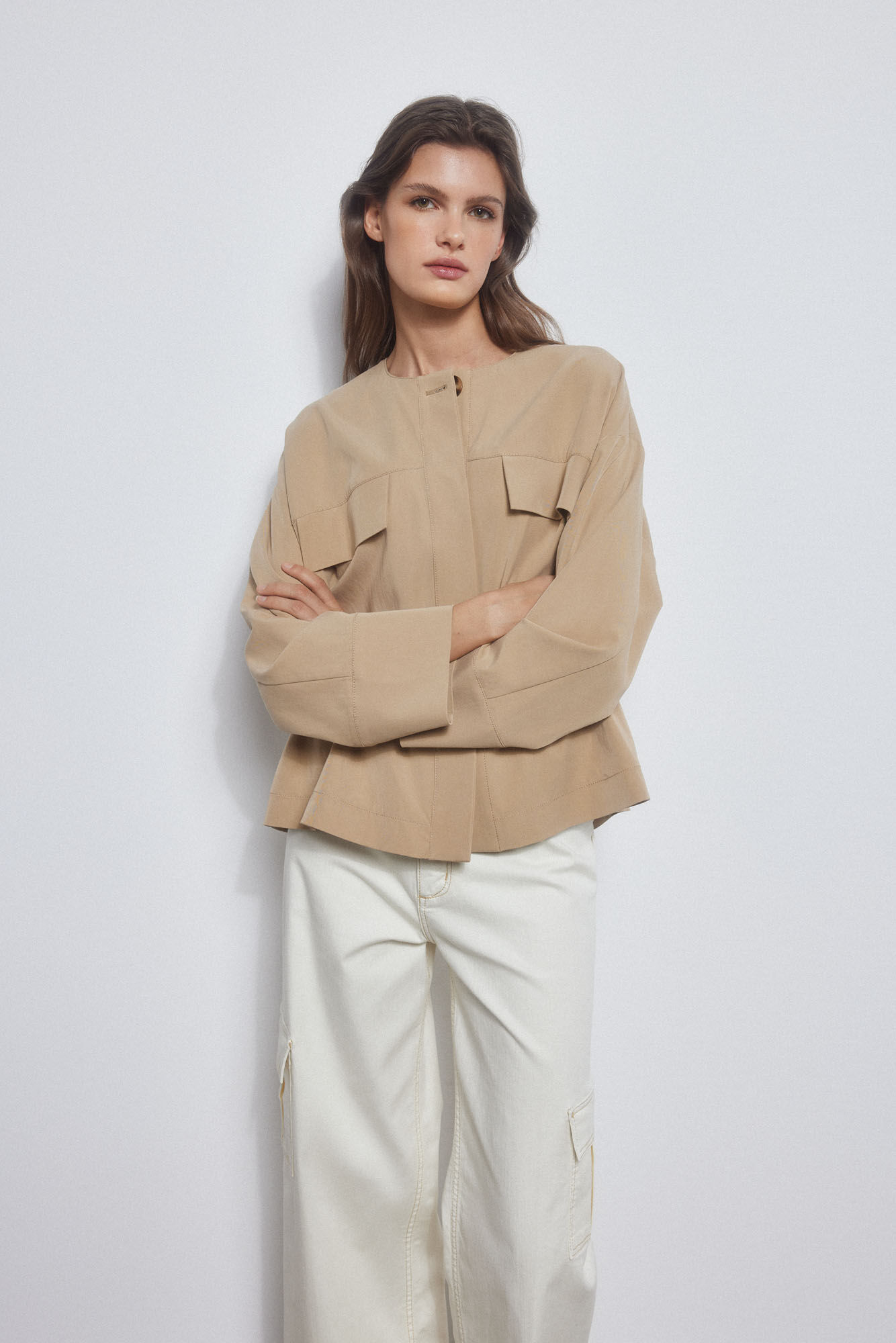 Pedro del Hierro Fluid safari jacket Brown