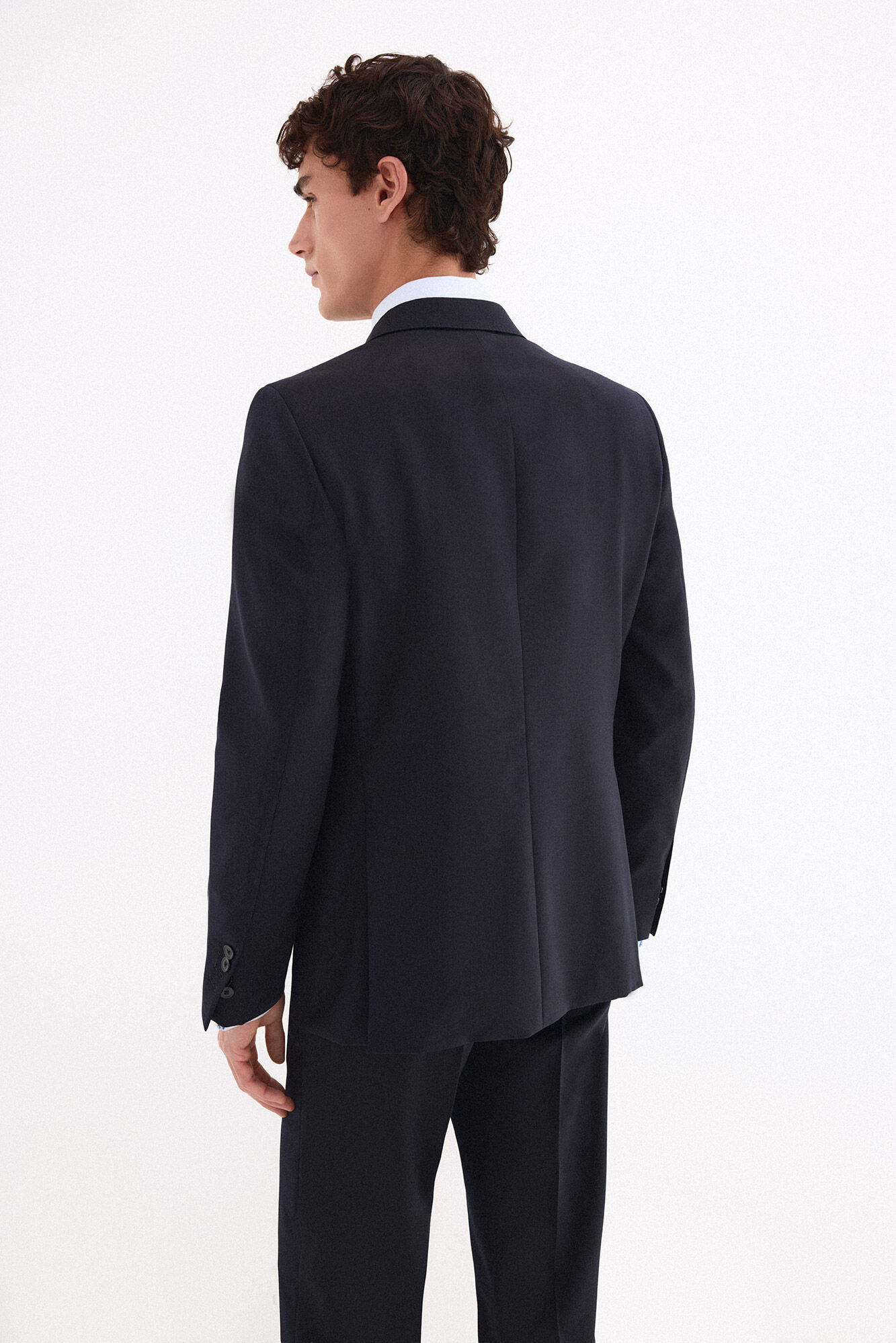 Pedro del Hierro Plain bi-stretch tailored blazer Blue