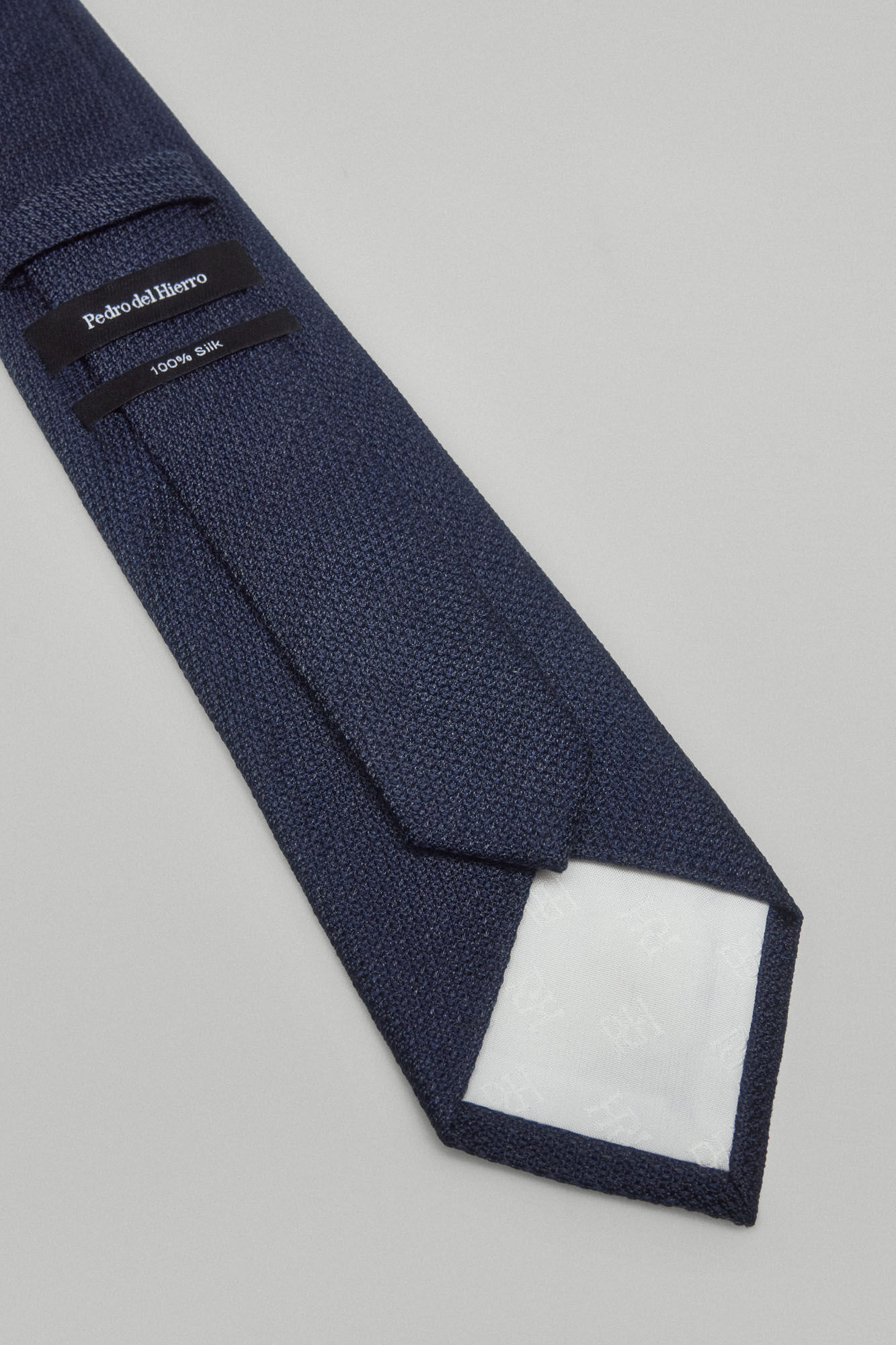 Pedro del Hierro Natural silk tie Blue