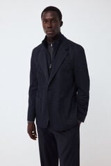 Pedro del Hierro Blazer de malha com abas remov&iacute;veis Azul