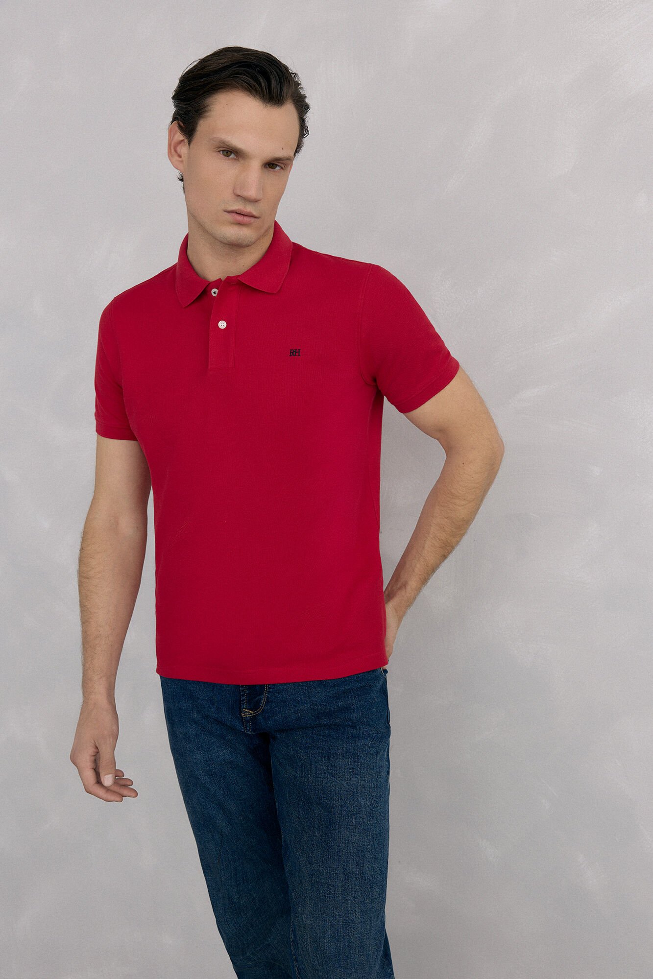 Pedro del Hierro Basic piqu&eacute; polo shirt Red